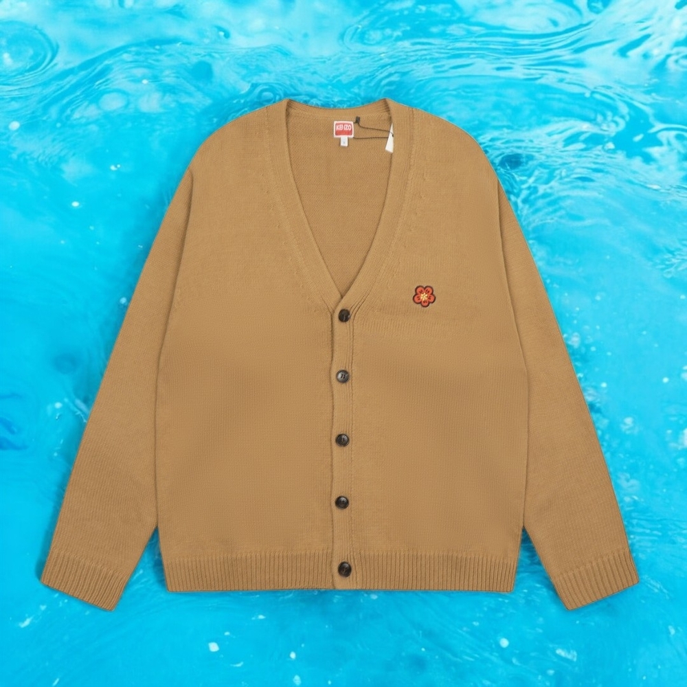 Kenzo Tan Button-Up Cardigan